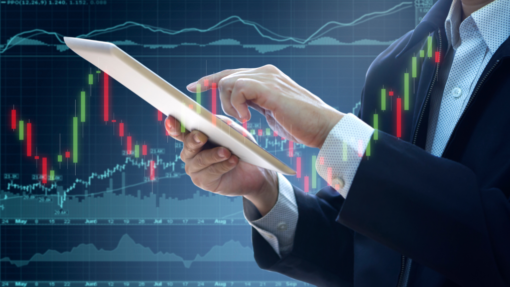 Telecom professional touching tablet touch screen to review and analyze IP network performance