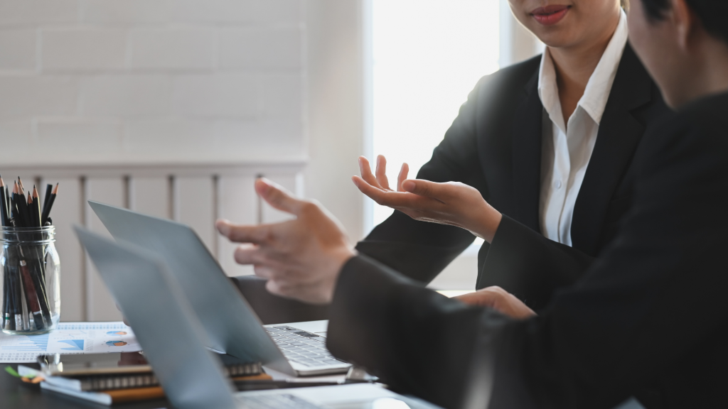 business executives discussing business plans